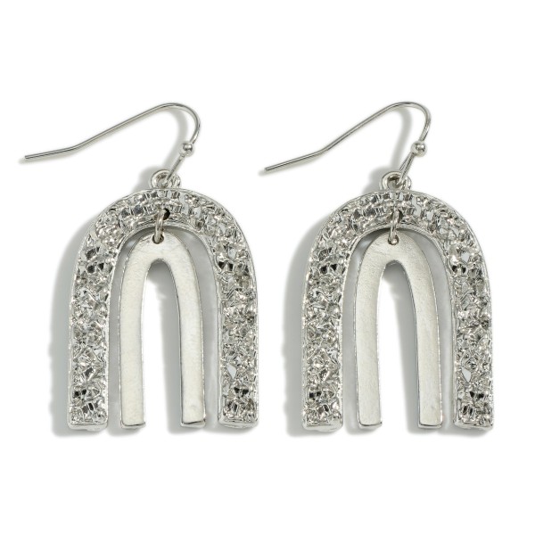 Wholesale metal Textured Bridge Drop Earrings