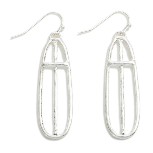 Wholesale oblong Cross Drop Earrings Long