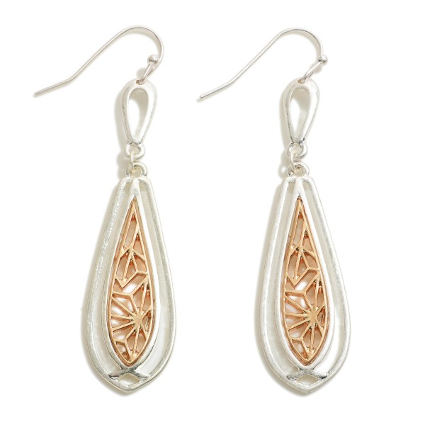 Wholesale metal Filigree Teardrop Earrings