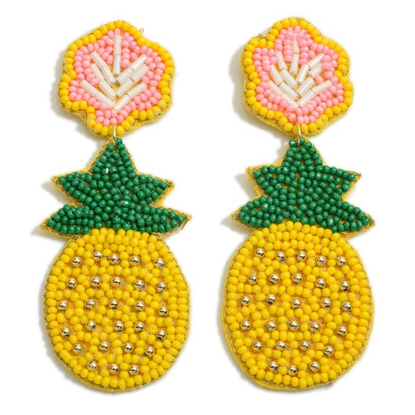 Wholesale beaded Pineapple Statement Drop Earrings