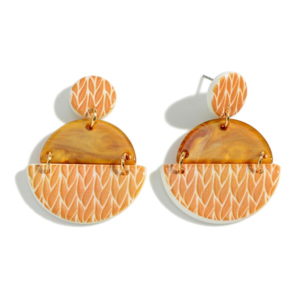 Wholesale carved Acrylic Drop Earrings