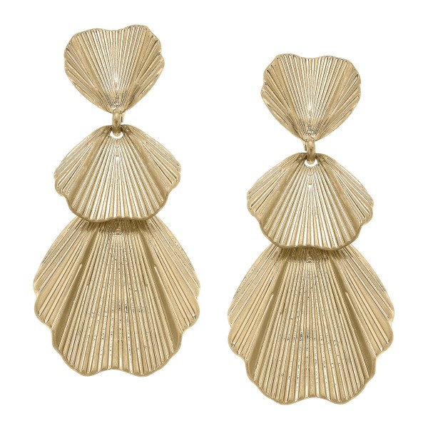 Gold Tone Statement Ginkgo Drop Earring

- Approximately 2.5" Length