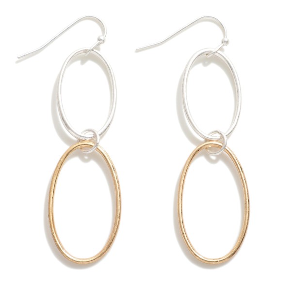 Wholesale dainty Double Oval Drop Earrings L