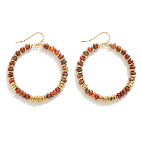 Circular Beaded Drop Earring 

-Approximately 1.75"L
-Approximately 1.5" Diameter 