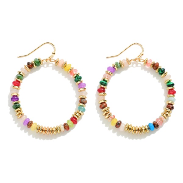 Circular Beaded Drop Earring 

-Approximately 1.75"L
-Approximately 1.5" Diameter 