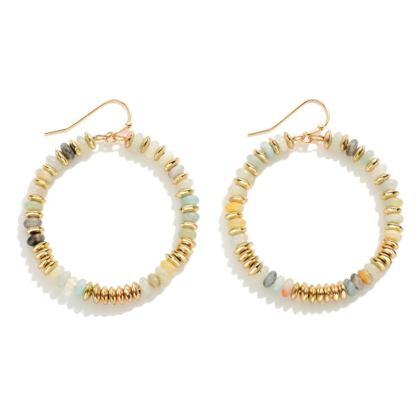 Circular Beaded Drop Earring 

-Approximately 1.75"L
-Approximately 1.5" Diameter 