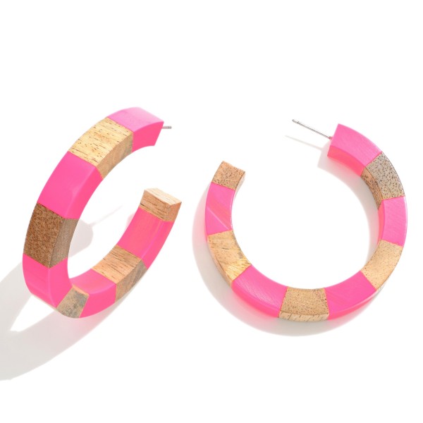 Wholesale hoop Earrings Wood Resin Diameter