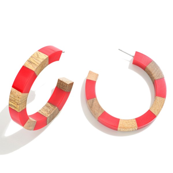 Wholesale hoop Earrings Wood Resin Diameter