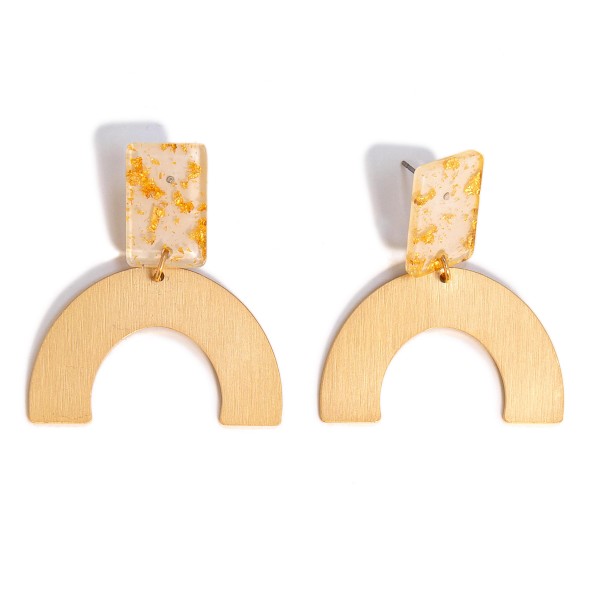Wholesale metallic Resin Arch Drop Earrings L