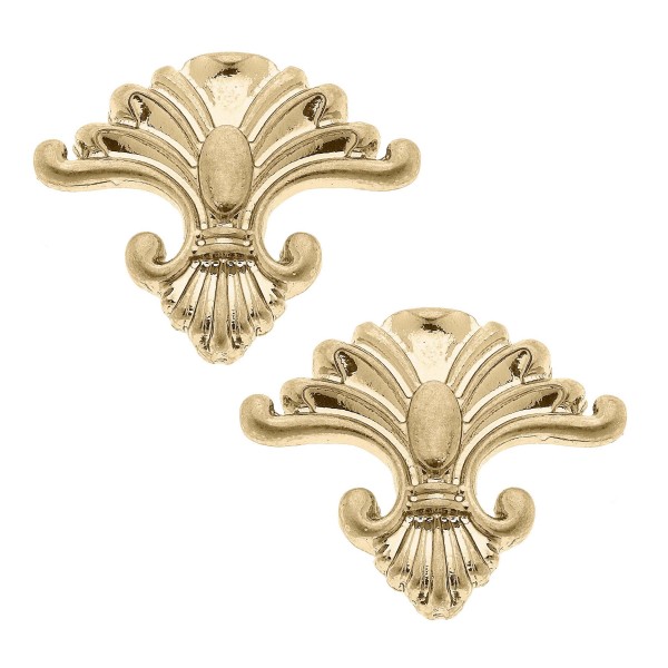 Wholesale fleur de Lis Stud Earrings L W