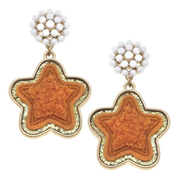 Glister Star Patch And Pearl Earrings 

- Approximately 2" L