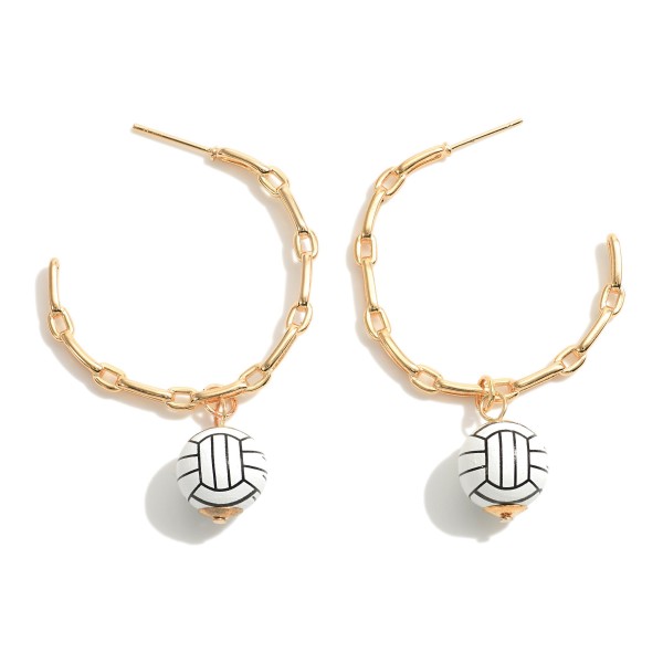 Wholesale chain Link Hoop Earring Volleyball Bead L