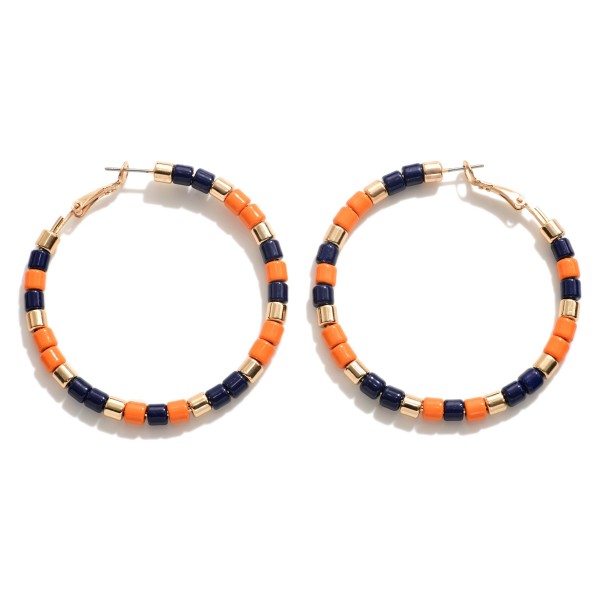 Wholesale beaded Game Day Hoop Earrings Diameter