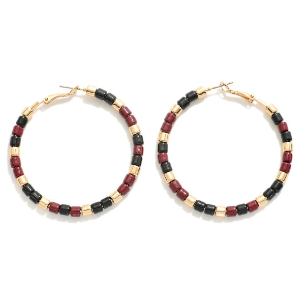 Wholesale beaded Game Day Hoop Earrings Diameter