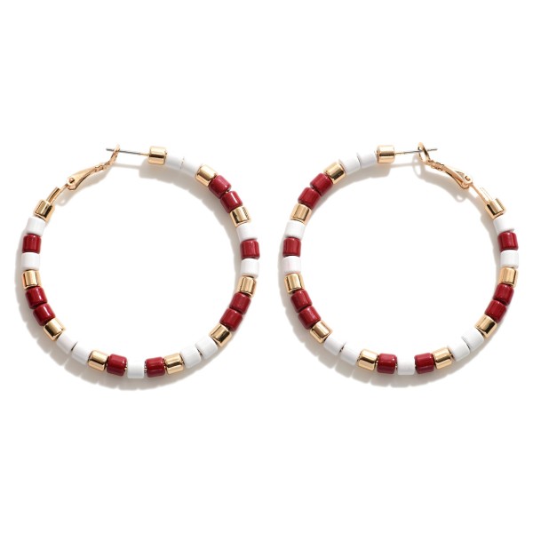 Beaded Game Day Hoop Earrings

- Approximately 2" Diameter