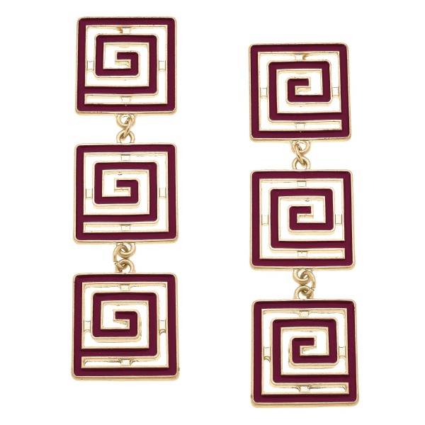 Wholesale camille Linked Greek Keys Drop Earrings L