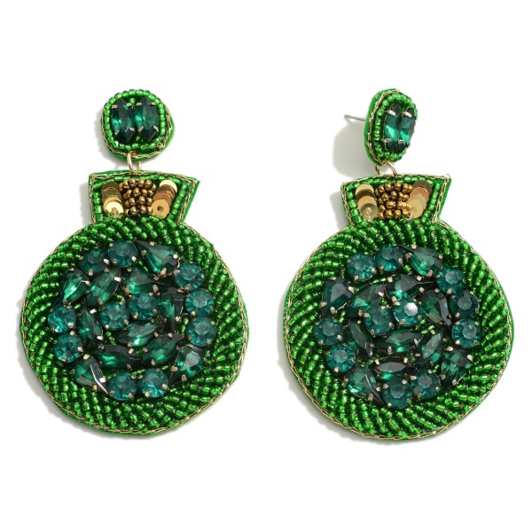 Wholesale rhinestone Seed Bead Christmas Ornament Drop Earrings L
