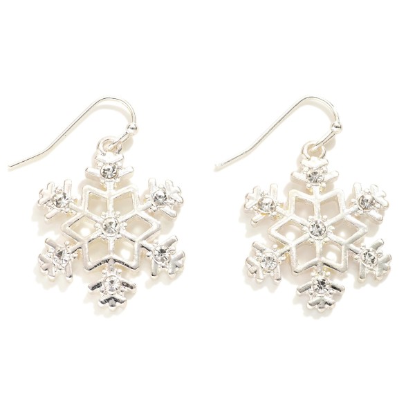 Wholesale silver Snowflake Drop Earrings L