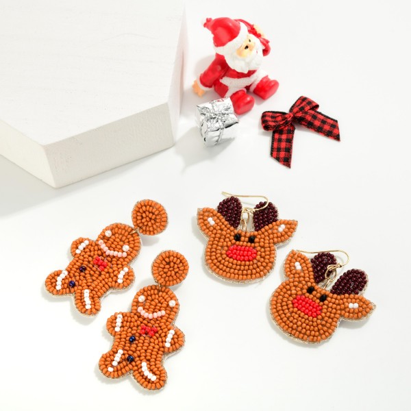 Seed Bead Santa Hat Drop Earrings.

- Approximately 2.5" L
