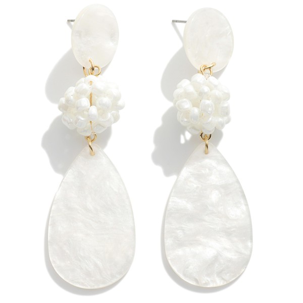 Wholesale acetate Drop Earrings Beaded Ball Cluster L