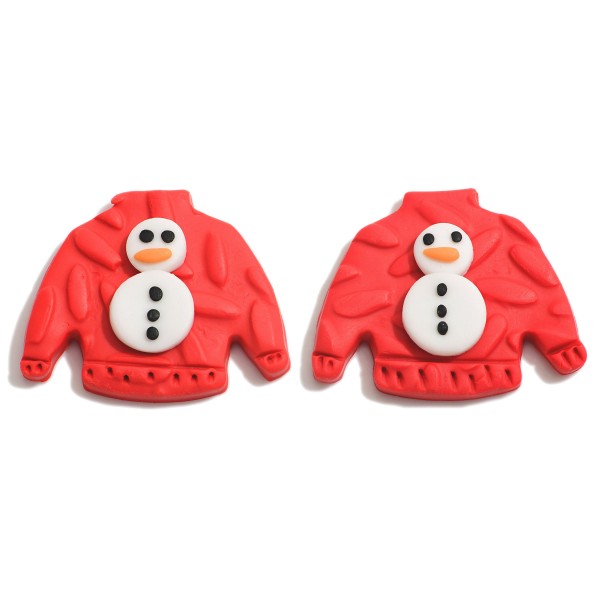 Wholesale christmas Sweater Snowman Clay Earrings L