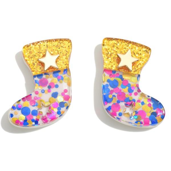 Glitter Christmas Stocking With Star Accents

- Approximately 1" L