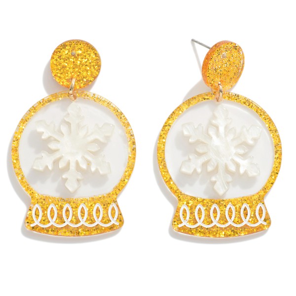Wholesale glitter Christmas Glitter Snowflake Globe Earrings L