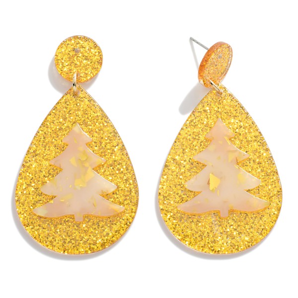 Teardrop Shaped Christmas Tree Drop Earrings.

- Approximately 2.5" L