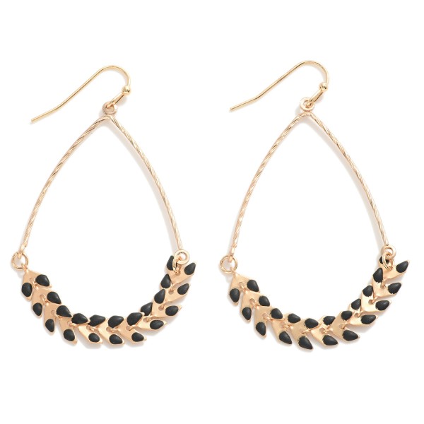 Wholesale metal Twist Drop Earrings Linked Chevron Color Accents L