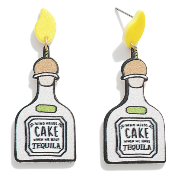 Wholesale who Needs Cake We Have Tequila Tequila Bottle Drop Earrings L