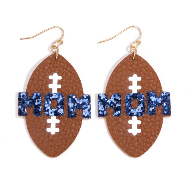 Wholesale glitter Mom Football Drop Earrings L