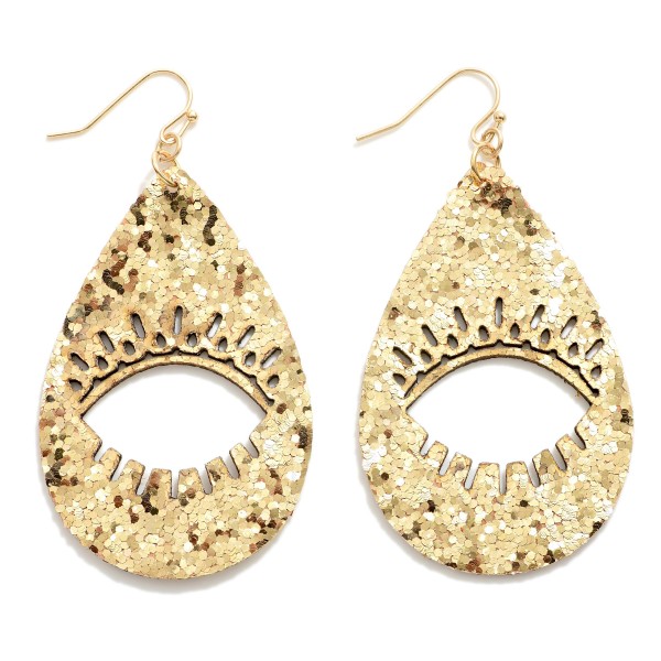 Glitter Teardrop Earring With Eyelash Outline

- Approximately 2.75" L