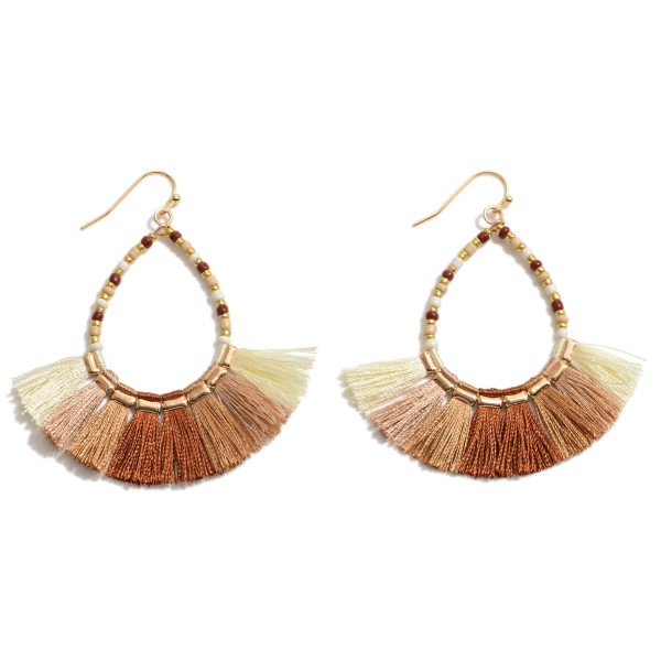 Wholesale beaded Teardrop Tassel String Drop Earrings L