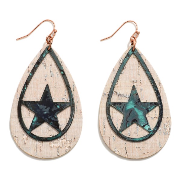 Wholesale cork Metal Star Teardrop Earrings L