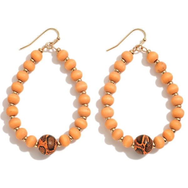 Wholesale beaded Teardrop Earrings Snakeskin Print Beads L