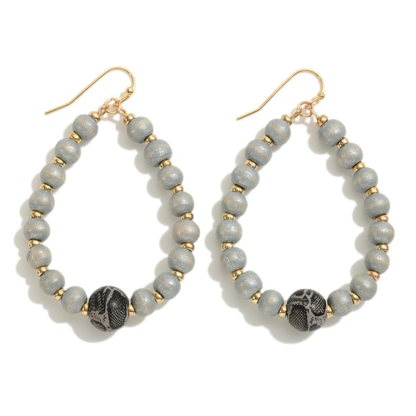 Wholesale beaded Teardrop Earrings Snakeskin Print Beads L