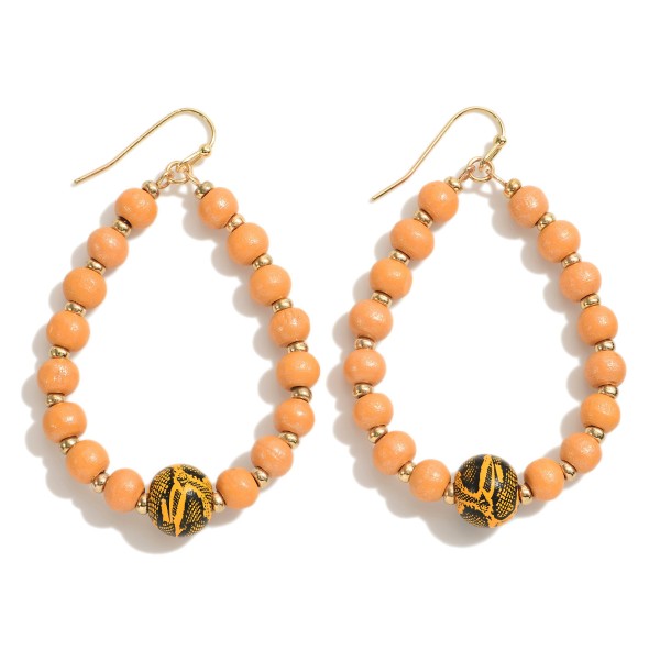 Wholesale beaded Teardrop Earrings Snakeskin Print Beads L