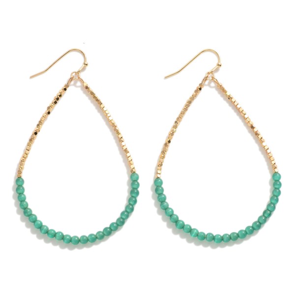 Wholesale beaded Teardrop Earrings Gold Metal Beads L
