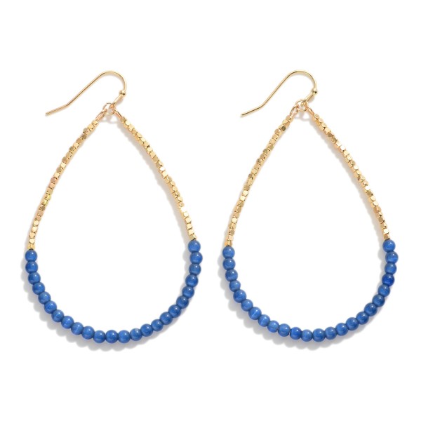 Wholesale beaded Teardrop Earrings Gold Metal Beads L