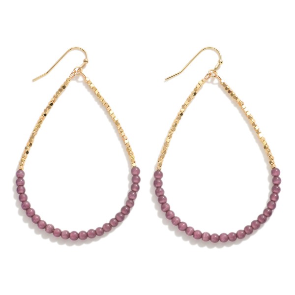 Wholesale beaded Teardrop Earrings Gold Metal Beads L