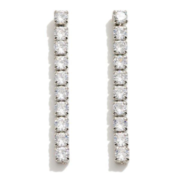 Wholesale cubic Zirconia Tassel Post Drop Earrings L