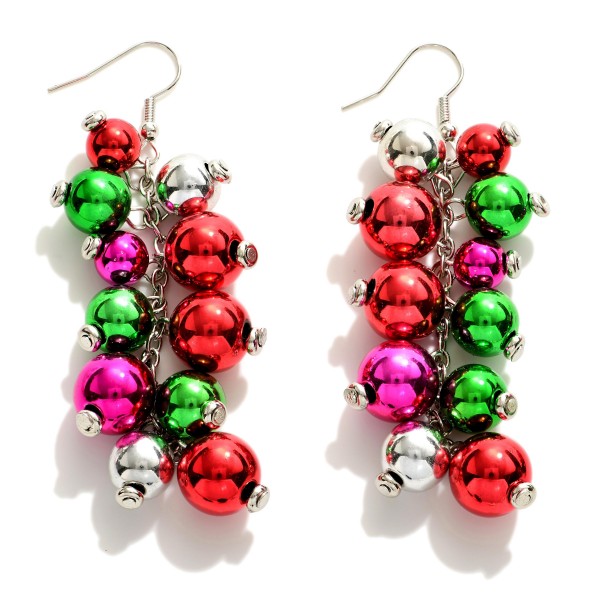 Wholesale linked Christmas Ornament Beaded Drop Earrings L