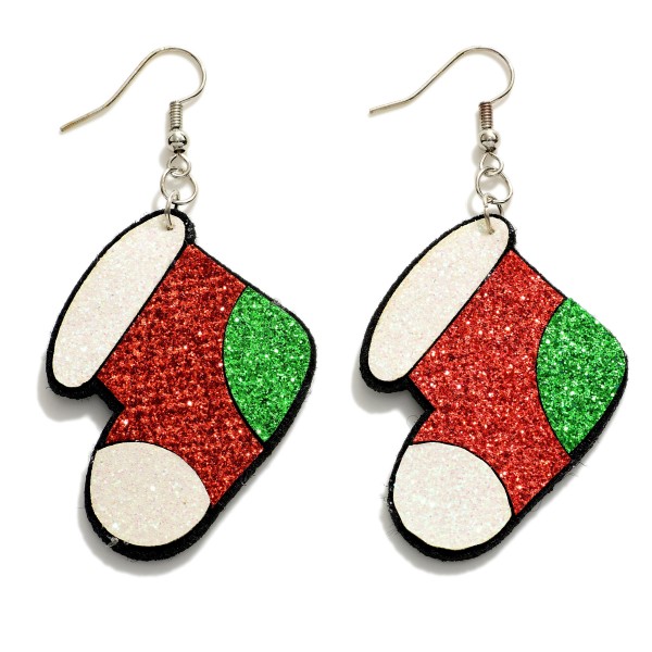 Glitter Stocking Drop Earrings.

- Approximately 2.5" L