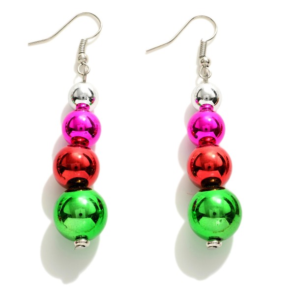 Wholesale christmas Ornament Beaded Drop Earrings L