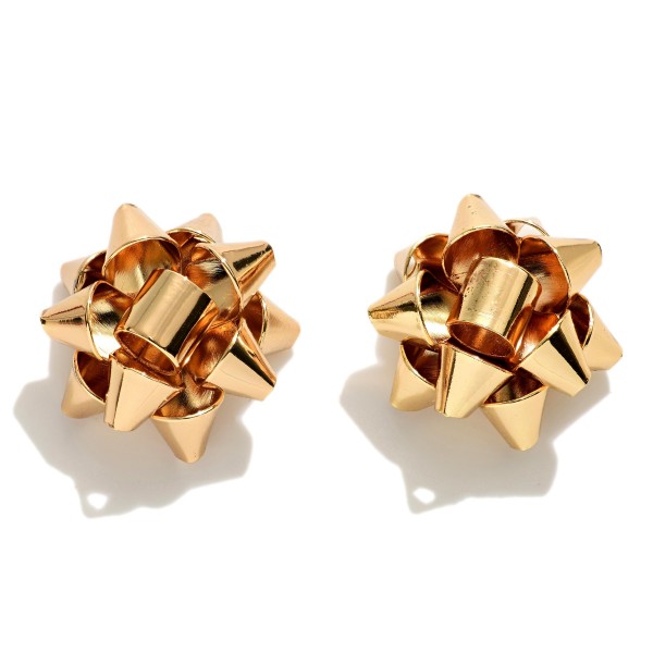 Christmas Bow Stud Earrings.

- Approximately .75" W