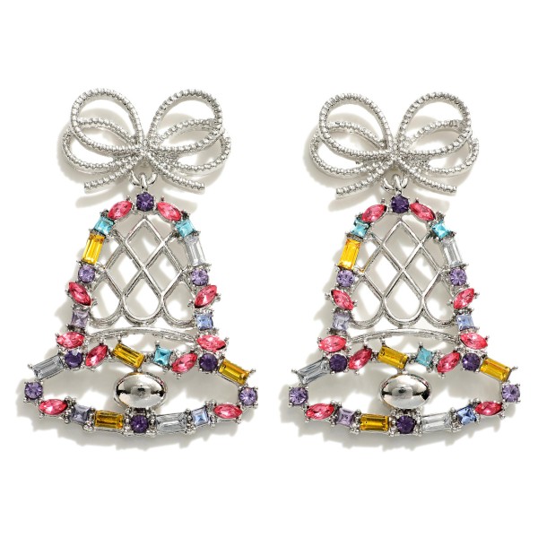 Wholesale rhinestone Encrusted Christmas Bells Drop Earrings L