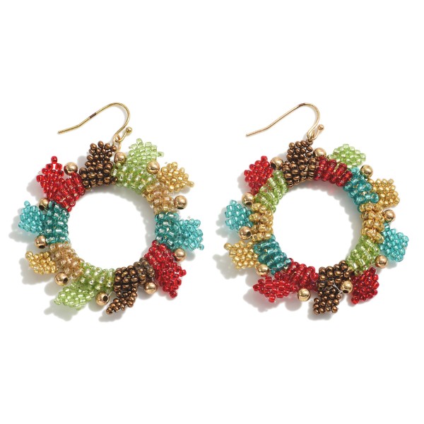 Circular Beaded Drop Earring 

- Approximately 2.25" L