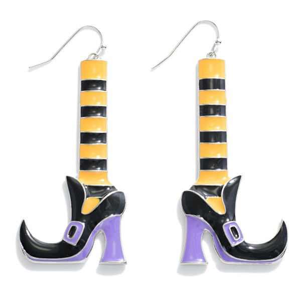 Wholesale enameled Long Witch Shoes Earrings L
