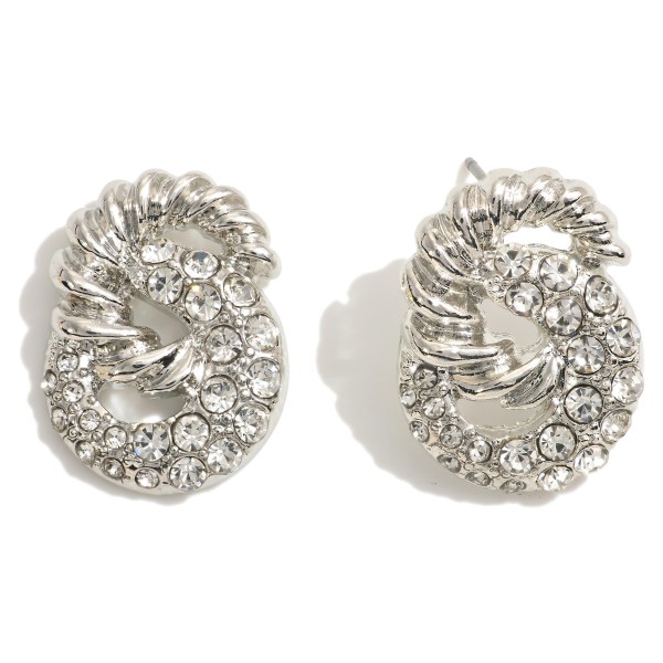 Wholesale rhinestone Double Circle Post Drop Earrings L