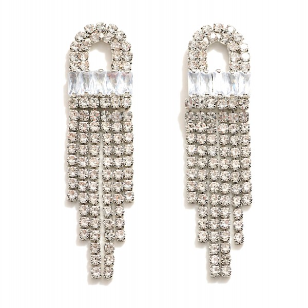 Rhinestone Arch Stud Tassel Approximately 2